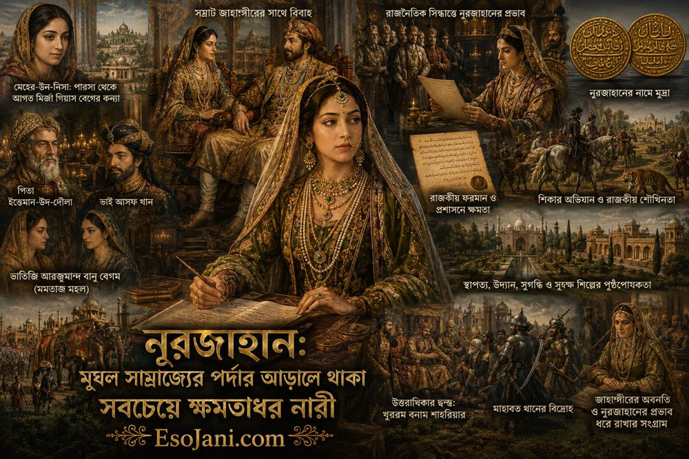 নূরজাহান: মুঘল সাম্রাজ্যের পর্দার আড়ালে থাকা সবচেয়ে ক্ষমতাধর নারীর ইতিহাস