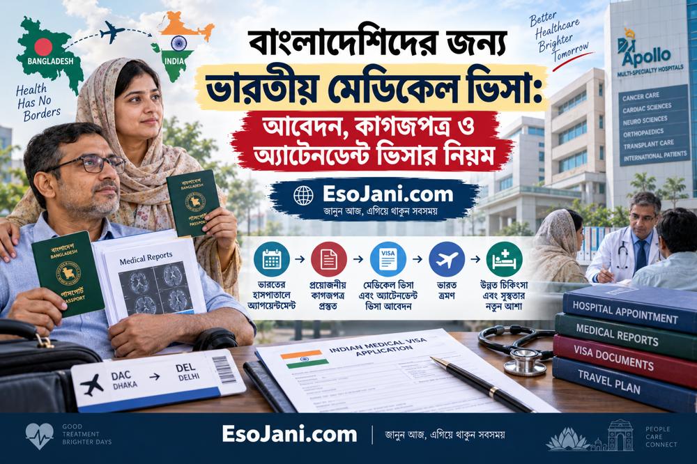 বাংলাদেশিদের জন্য ভারতীয় মেডিকেল ভিসা: আবেদন, কাগজপত্র ও অ্যাটেনডেন্ট ভিসার সম্পূর্ণ নিয়ম