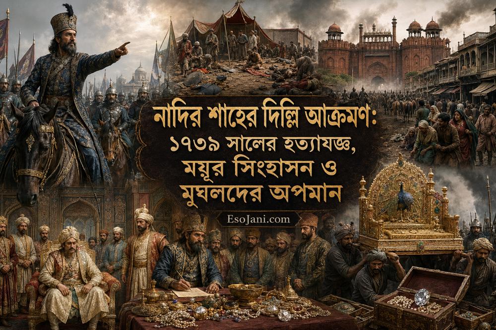 নাদির শাহের দিল্লি আক্রমণ ১৭৩৯: হত্যাযজ্ঞ, ময়ূর সিংহাসন ও মুঘল সাম্রাজ্যের অপমান