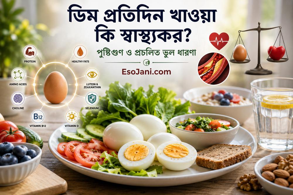 ডিম প্রতিদিন খাওয়া কি স্বাস্থ্যকর? পুষ্টিগুণ, কোলেস্টেরল ও প্রচলিত ভুল ধারণার সত্যতা