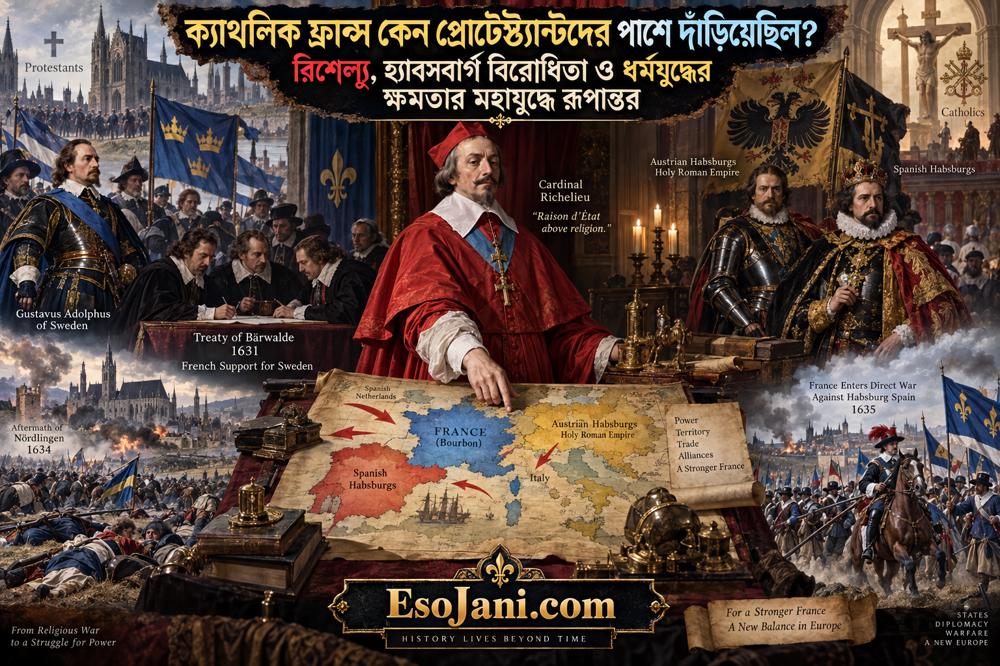 ক্যাথলিক ফ্রান্স কেন প্রোটেস্ট্যান্টদের পাশে দাঁড়িয়েছিল? রিশেল্যু, হ্যাবসবার্গ বিরোধিতা ও ত্রিশ বছরের যুদ্ধের নতুন রূপ