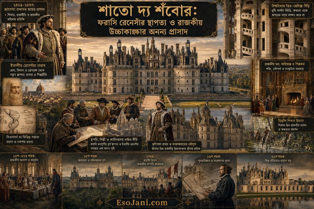 শাতো দ্য শঁবোর: ফরাসি রেনেসাঁর স্থাপত্য ও রাজকীয় উচ্চাকাঙ্ক্ষার অনন্য প্রাসাদ