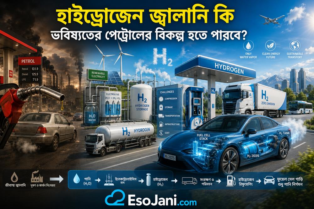 হাইড্রোজেন জ্বালানি কি ভবিষ্যতের পেট্রোলের বিকল্প হতে পারবে? সম্ভাবনা, প্রযুক্তি, খরচ ও বাস্তবতার বিশ্লেষণ