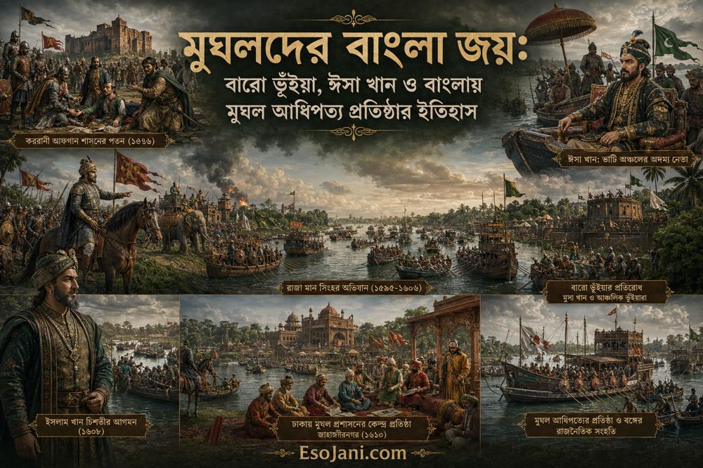 মুঘলদের বাংলা জয়: বারো ভূঁইয়া, ঈসা খান ও বাংলায় মুঘল আধিপত্য প্রতিষ্ঠার ইতিহাস