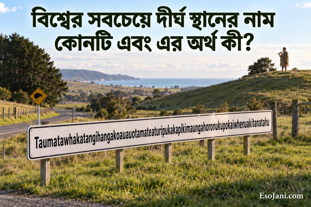 বিশ্বের সবচেয়ে দীর্ঘ স্থানের নাম কোনটি? নিউজিল্যান্ডের পাহাড়টির নামের অর্থ ও গল্প