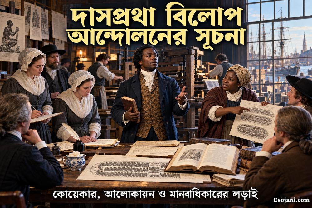 দাসপ্রথা বিলোপ আন্দোলনের সূচনা: কোয়েকার, আলোকায়ন ও মানবাধিকারের লড়াই