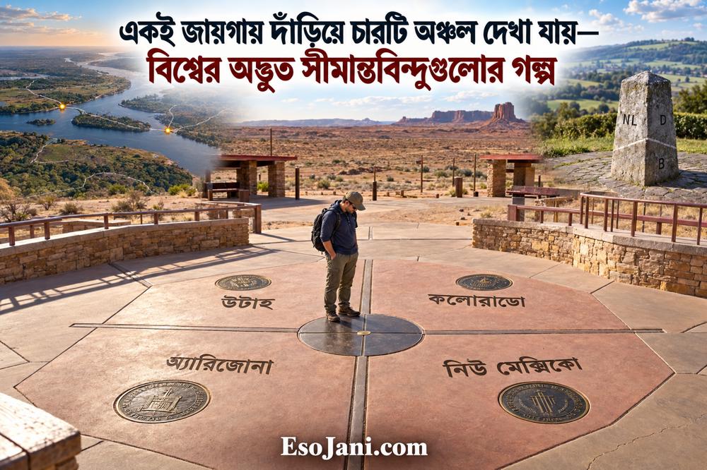 এক বিন্দুতে চার অঞ্চল: বিশ্বের অদ্ভুত সীমান্তবিন্দুর গল্প
