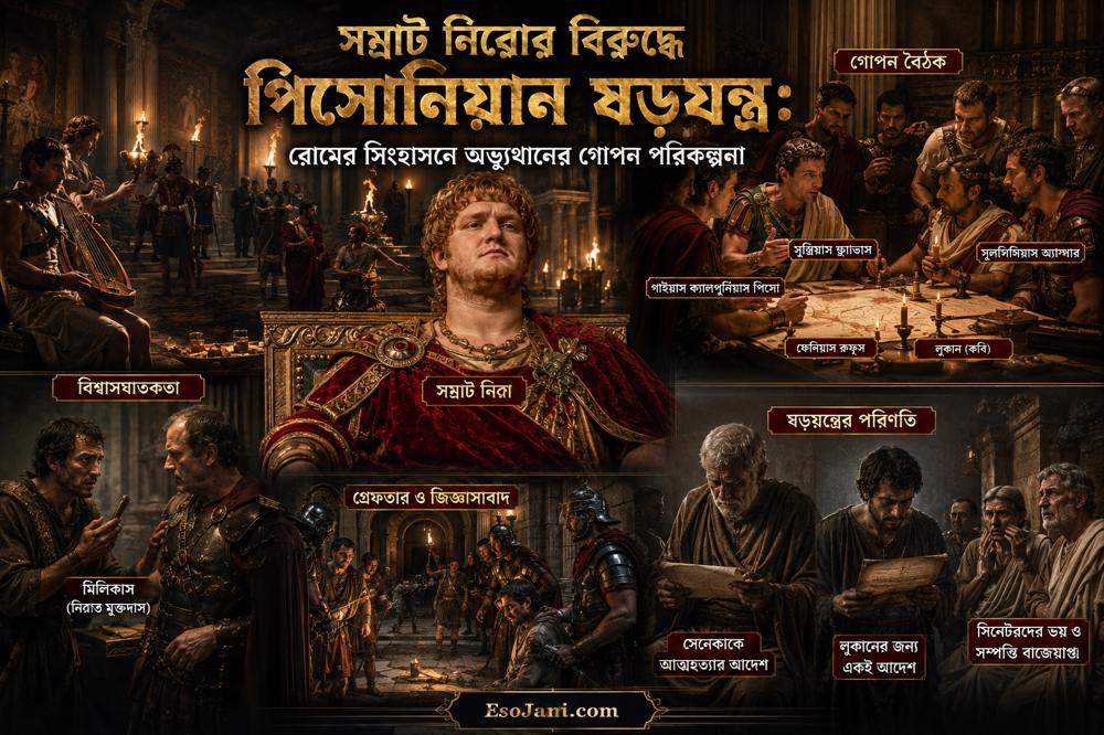 সম্রাট নিরোর বিরুদ্ধে পিসোনিয়ান ষড়যন্ত্র: রোমের সিংহাসনে অভ্যুত্থানের গোপন পরিকল্পনা