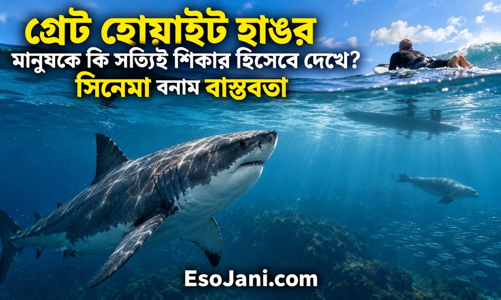 গ্রেট হোয়াইট হাঙর কি মানুষকে শিকার ভাবে? সিনেমার আতঙ্ক ও বাস্তব আচরণ