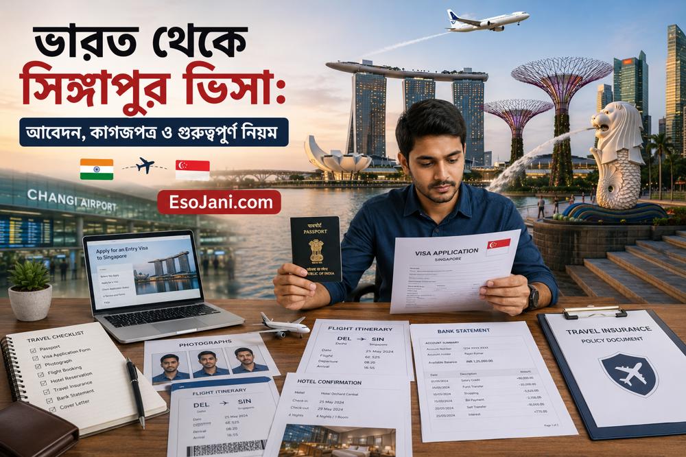 ভারত থেকে সিঙ্গাপুর ভিসা: আবেদন প্রক্রিয়া, প্রয়োজনীয় কাগজপত্র, খরচ ও গুরুত্বপূর্ণ নিয়ম