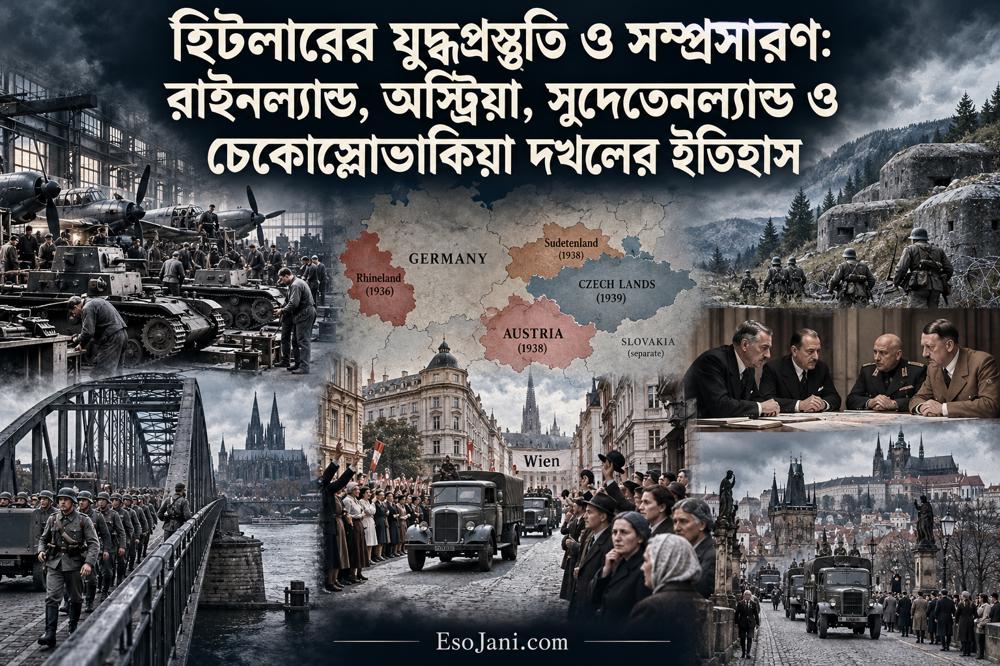 হিটলারের যুদ্ধপ্রস্তুতি ও সম্প্রসারণ: রাইনল্যান্ড থেকে চেকোস্লোভাকিয়া দখল