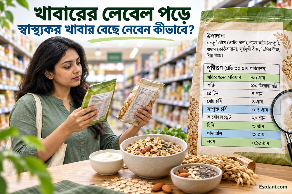 খাবারের লেবেল পড়ে স্বাস্থ্যকর খাবার বেছে নেবেন কীভাবে? পুষ্টিতথ্য বোঝার সহজ উপায়