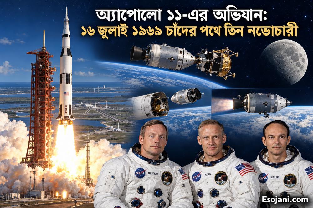 অ্যাপোলো ১১-এর অভিযান: ১৬ জুলাই ১৯৬৯ চাঁদের পথে তিন নভোচারী