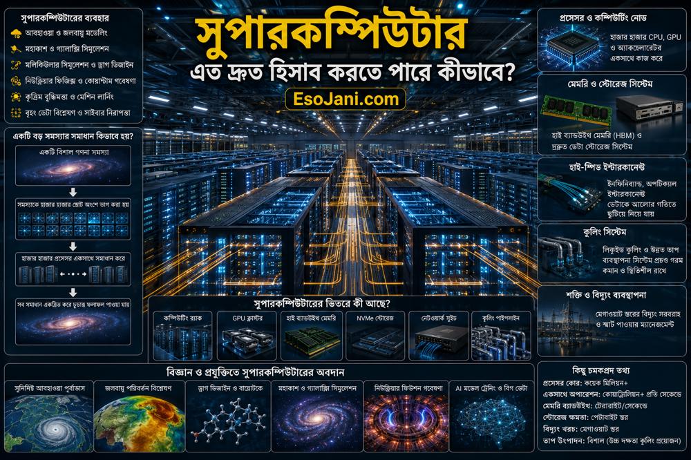 সুপারকম্পিউটার এত দ্রুত হিসাব করতে পারে কীভাবে? সমান্তরাল গণনা থেকে কোটি কোটি প্রসেসরের রহস্য