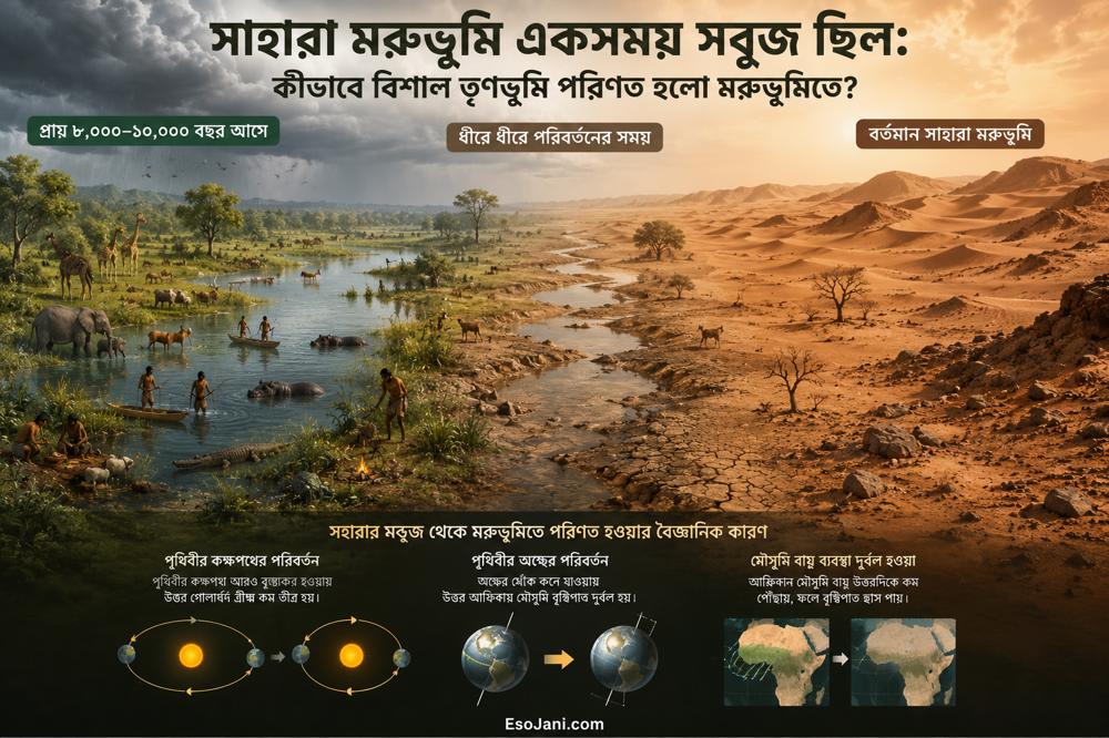 সাহারা মরুভূমি একসময় সবুজ ছিল: কীভাবে বিশাল তৃণভূমি পরিণত হলো মরুভূমিতে?