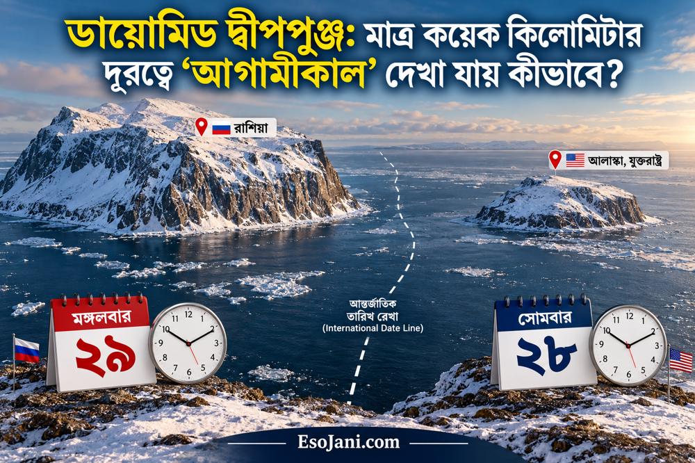 ডায়োমিড দ্বীপপুঞ্জ: মাত্র চার কিলোমিটার দূরে ‘আগামীকাল’ দেখা যায় কীভাবে?