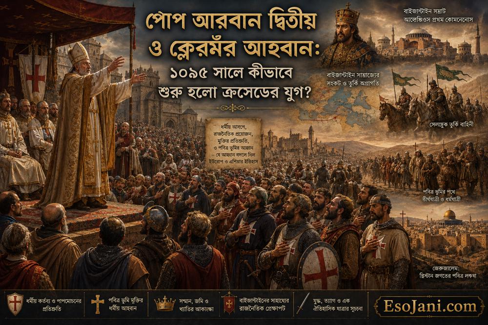 পোপ আরবান দ্বিতীয় ও ক্লেরমঁর আহ্বান: ১০৯৫ সালে কীভাবে শুরু হলো ক্রুসেডের যুগ?