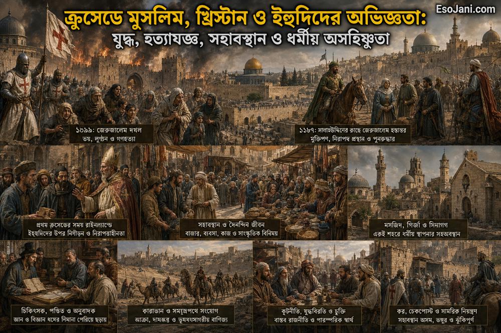 ক্রুসেডে মুসলিম, খ্রিস্টান ও ইহুদিদের অভিজ্ঞতা: যুদ্ধ, হত্যাযজ্ঞ, সহাবস্থান ও ধর্মীয় অসহিষ্ণুতা
