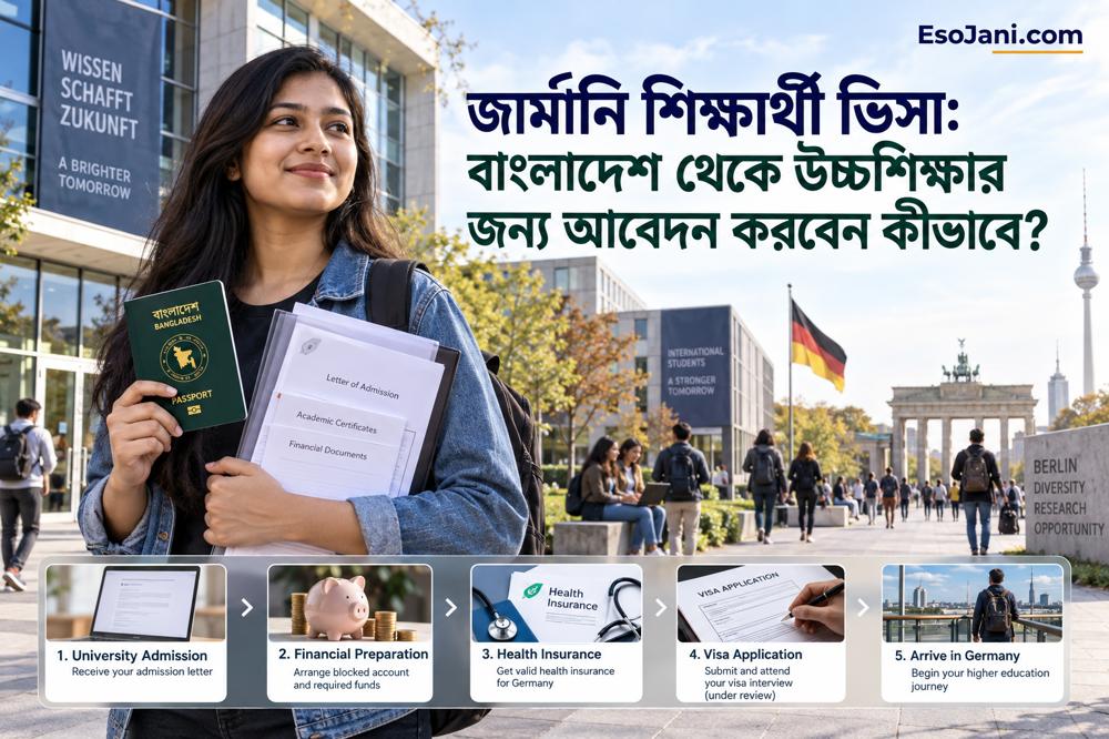 জার্মানি শিক্ষার্থী ভিসা: বাংলাদেশ থেকে উচ্চশিক্ষার জন্য আবেদন করবেন কীভাবে?