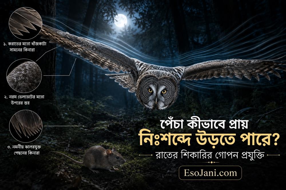 পেঁচা কীভাবে প্রায় নিঃশব্দে উড়তে পারে? রাতের শিকারির গোপন প্রযুক্তির রহস্য