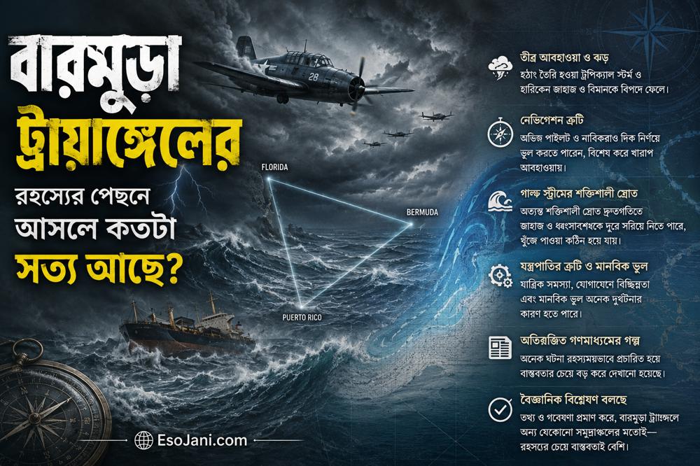 বারমুডা ট্রায়াঙ্গেলের রহস্যের পেছনে আসলে কতটা সত্য আছে? নিখোঁজ জাহাজ ও বিমানের বাস্তব ব্যাখ্যা