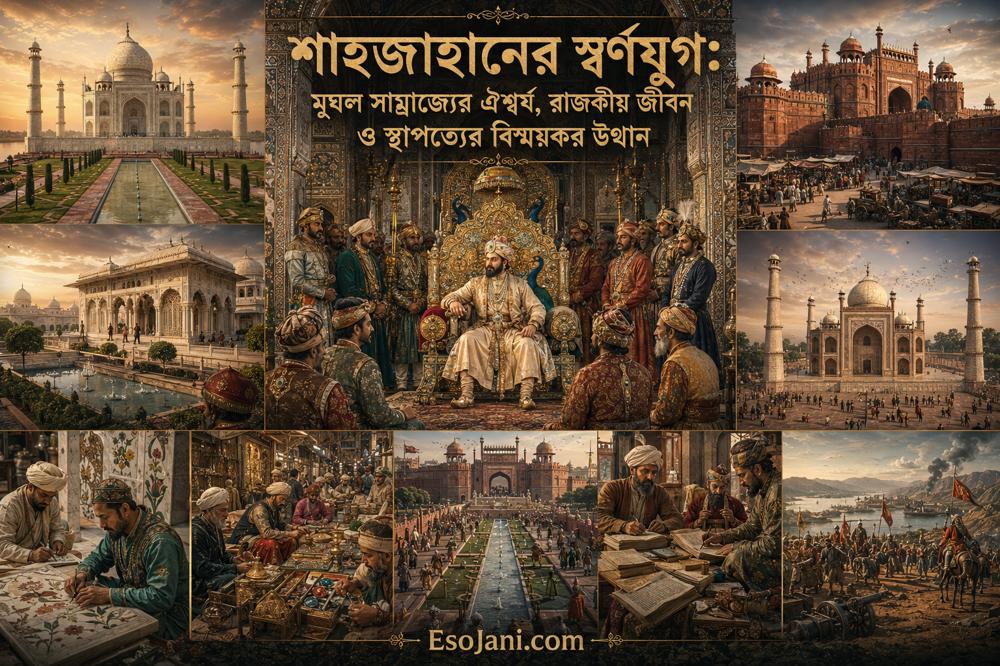 শাহজাহানের স্বর্ণযুগ: মুঘল সাম্রাজ্যের ঐশ্বর্য, রাজকীয় জীবন ও স্থাপত্যের বিস্ময়কর উত্থান