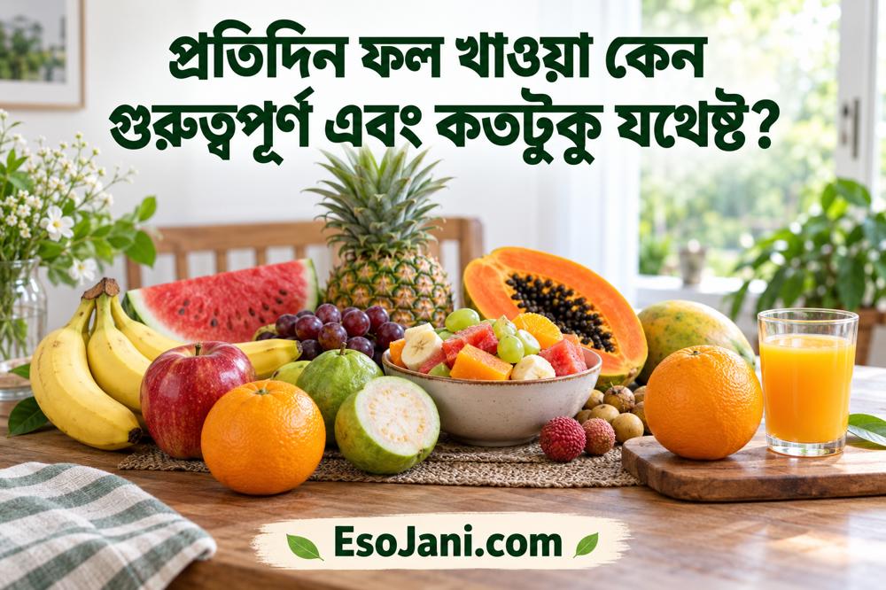 প্রতিদিন ফল খাওয়া কেন গুরুত্বপূর্ণ এবং কতটুকু যথেষ্ট? সঠিক পরিমাণ ও উপকারিতা