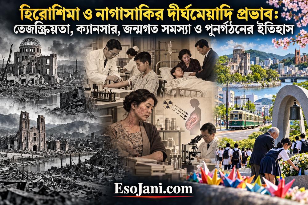 হিরোশিমা ও নাগাসাকির দীর্ঘমেয়াদি প্রভাব: তেজস্ক্রিয়তা, ক্যানসার ও পুনর্গঠনের ইতিহাস
