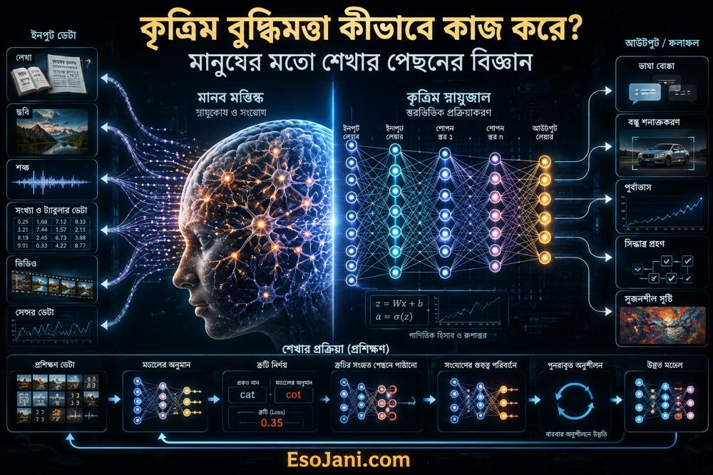 কৃত্রিম বুদ্ধিমত্তা কীভাবে কাজ করে? মানুষের মতো শেখার পেছনের বিজ্ঞান
