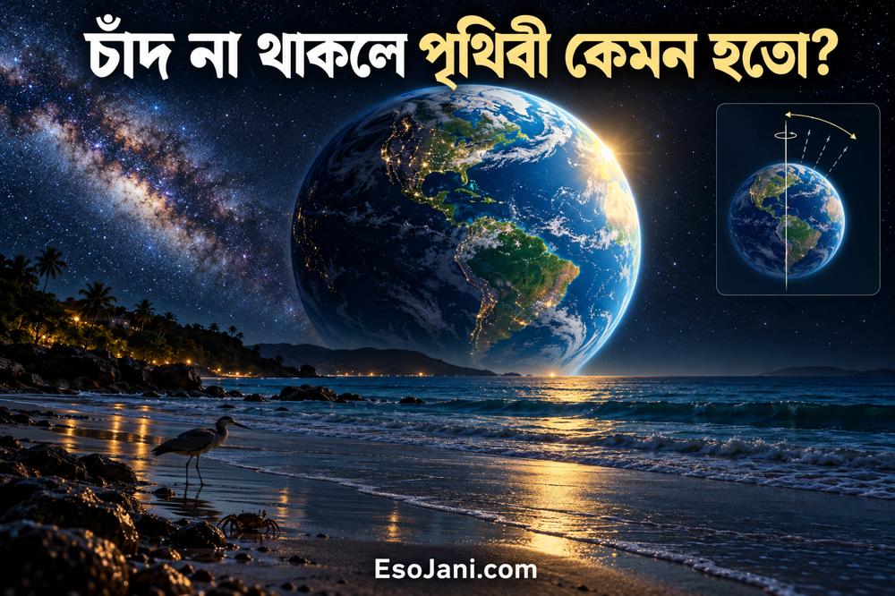 চাঁদ না থাকলে পৃথিবী কেমন হতো? জোয়ারভাটা, দিনরাত ও জীবনের বদলে যাওয়া গল্প