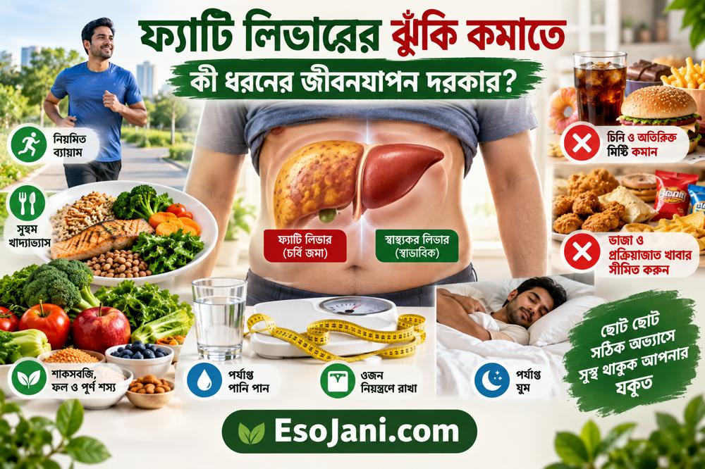 ফ্যাটি লিভারের ঝুঁকি কমাতে কী ধরনের জীবনযাপন দরকার? খাদ্যাভ্যাস, ওজন ও ব্যায়ামের পূর্ণ নির্দেশিকা