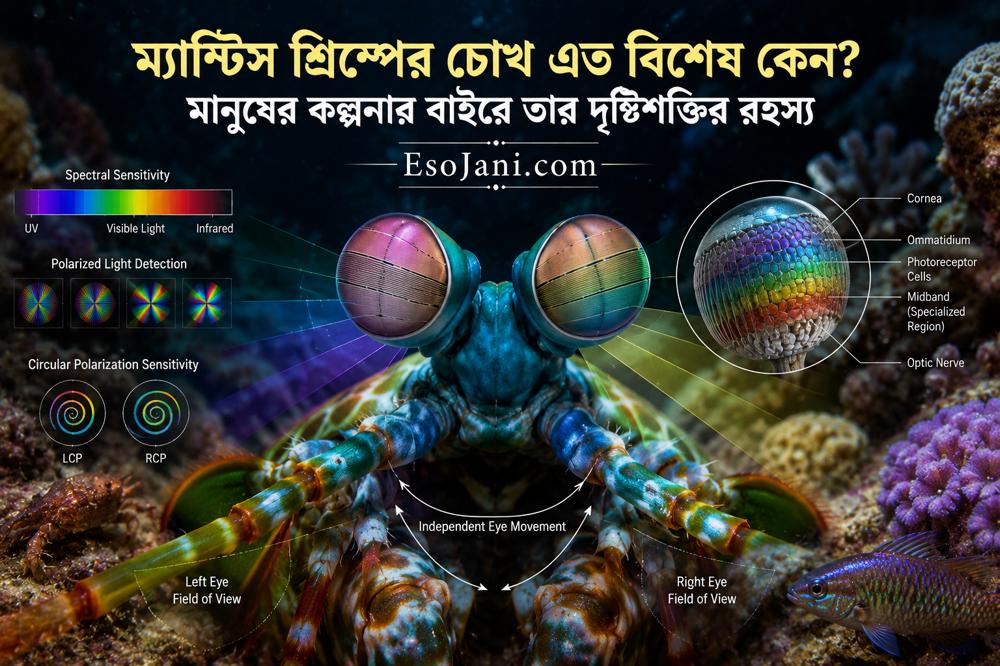 ম্যান্টিস শ্রিম্পের চোখ এত বিশেষ কেন? মানুষের কল্পনার বাইরে তার দৃষ্টিশক্তির বিস্ময়কর রহস্য