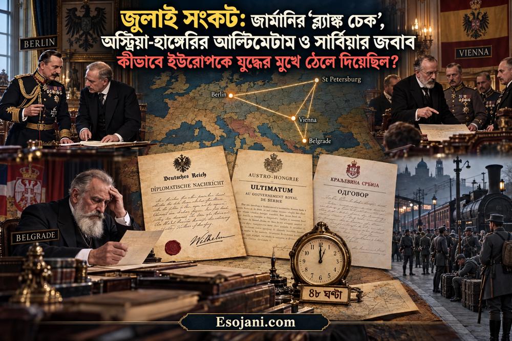 জুলাই সংকট ১৯১৪: ব্ল্যাঙ্ক চেক, অস্ট্রিয়ার আল্টিমেটাম ও সার্বিয়ার জবাব