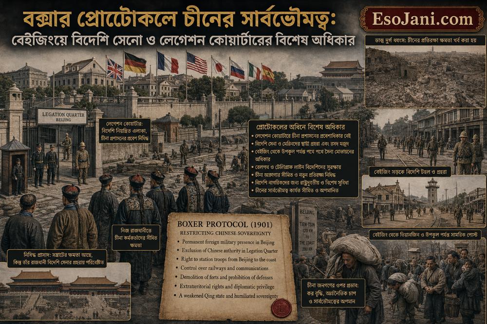 বক্সার প্রোটোকলে চীনের সার্বভৌমত্ব: বেইজিংয়ে বিদেশি সেনা ও লেগেশন কোয়ার্টারের বিশেষ অধিকার