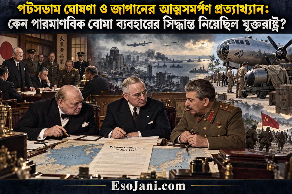 পটসডাম ঘোষণা ও জাপানের প্রত্যাখ্যান: যুক্তরাষ্ট্র কেন পারমাণবিক বোমা ব্যবহারের সিদ্ধান্ত নিয়েছিল?