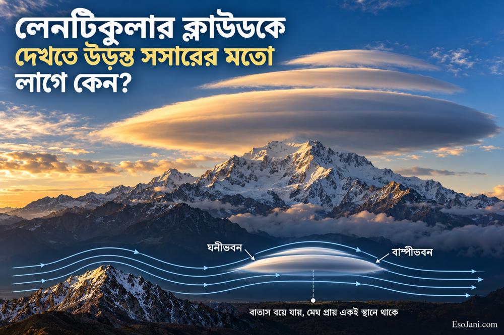 লেনটিকুলার ক্লাউড: উড়ন্ত সসারের মতো মেঘ তৈরি হয় কীভাবে?