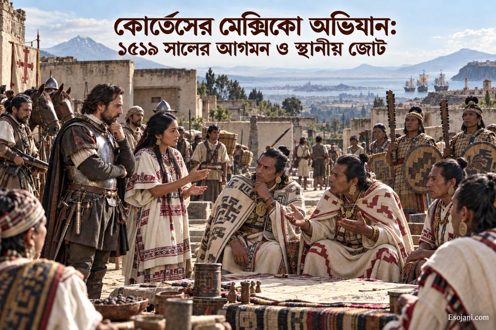 কোর্তেসের মেক্সিকো অভিযান: ১৫১৯ সালের আগমন ও স্থানীয় জোট