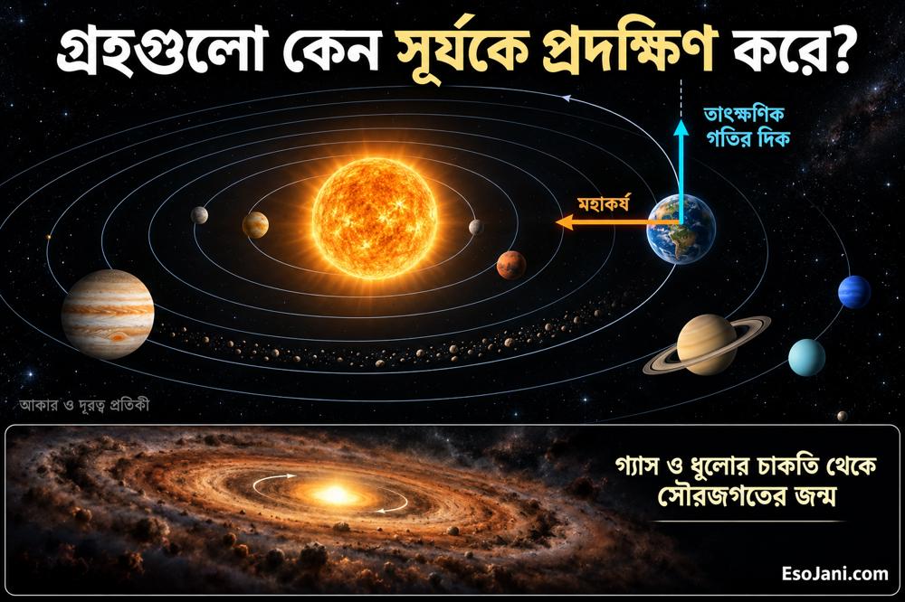 গ্রহগুলো কেন সূর্যকে প্রদক্ষিণ করে? মহাকর্ষ ও কক্ষপথের সহজ বিজ্ঞান