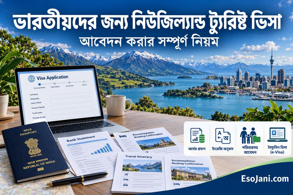 ভারতীয়দের জন্য নিউজিল্যান্ড ট্যুরিস্ট ভিসা: আবেদন, কাগজপত্র ও খরচ
