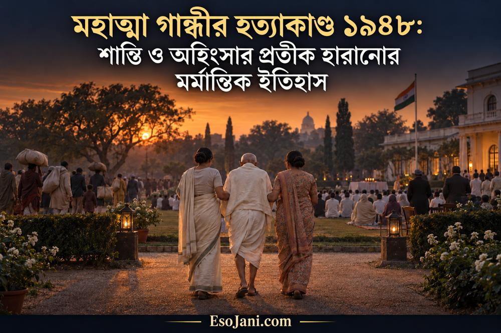 মহাত্মা গান্ধীর হত্যাকাণ্ড ১৯৪৮: শান্তি ও অহিংসার প্রতীক হারানোর মর্মান্তিক ইতিহাস