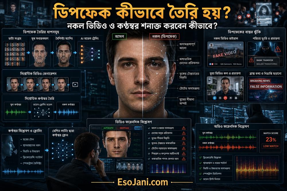 ডিপফেক কীভাবে তৈরি হয়? নকল ভিডিও ও কণ্ঠস্বর শনাক্ত করার কার্যকর উপায়