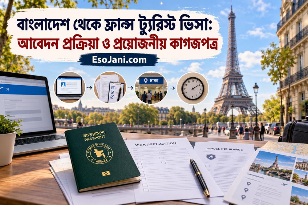 বাংলাদেশ থেকে ফ্রান্স ট্যুরিস্ট ভিসা: আবেদন পদ্ধতি, খরচ ও প্রয়োজনীয় কাগজপত্র