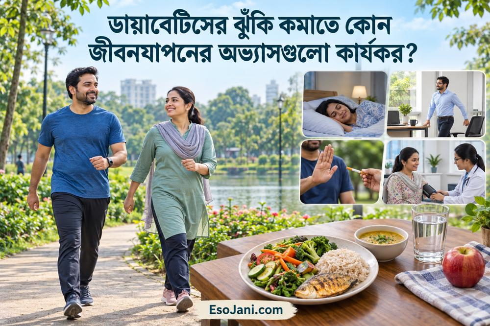 ডায়াবেটিসের ঝুঁকি কমাতে কার্যকর জীবনযাপন: খাবার, ব্যায়াম ও ঘুমের অভ্যাস