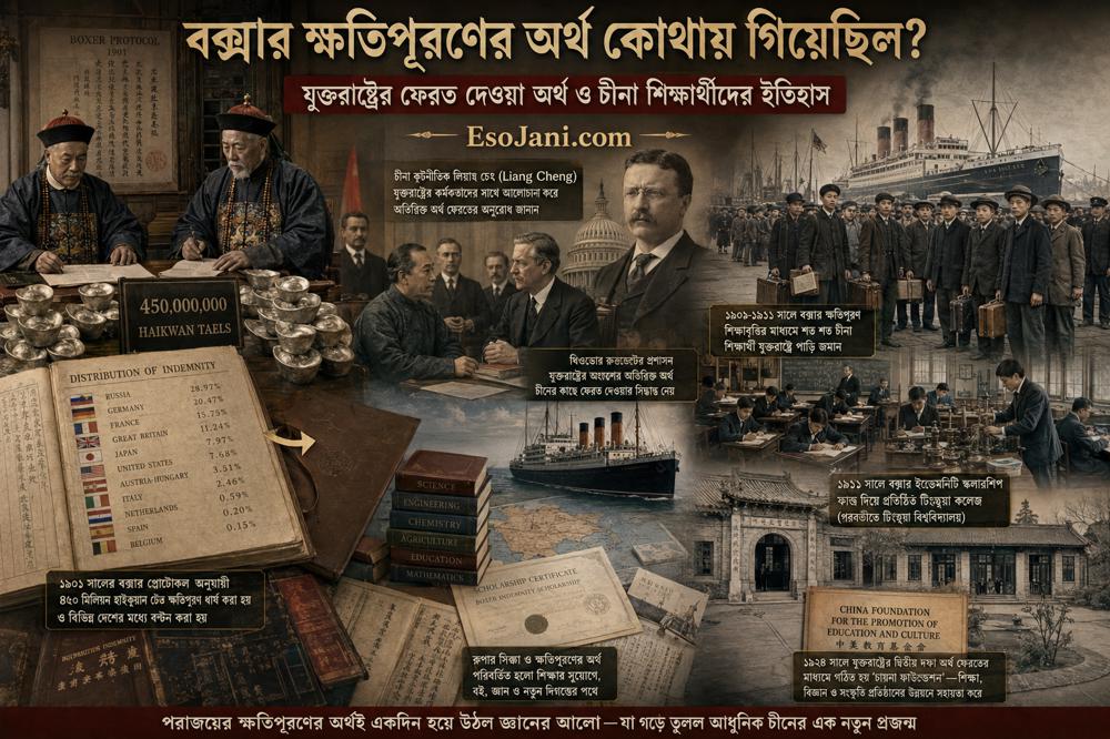 বক্সার ক্ষতিপূরণের অর্থ কোথায় গিয়েছিল? যুক্তরাষ্ট্রের ফেরত দেওয়া অর্থ ও চীনা শিক্ষার্থীদের ইতিহাস