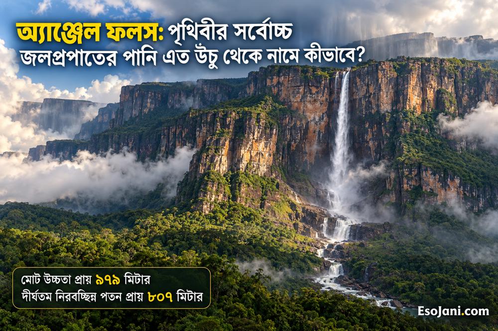অ্যাঞ্জেল ফলস: পৃথিবীর সর্বোচ্চ জলপ্রপাতের পানি এত উঁচু থেকে নামে কীভাবে?
