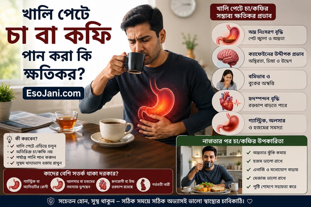 খালি পেটে চা বা কফি পান করা কি ক্ষতিকর? পেট, হরমোন ও শরীরে কী প্রভাব পড়ে