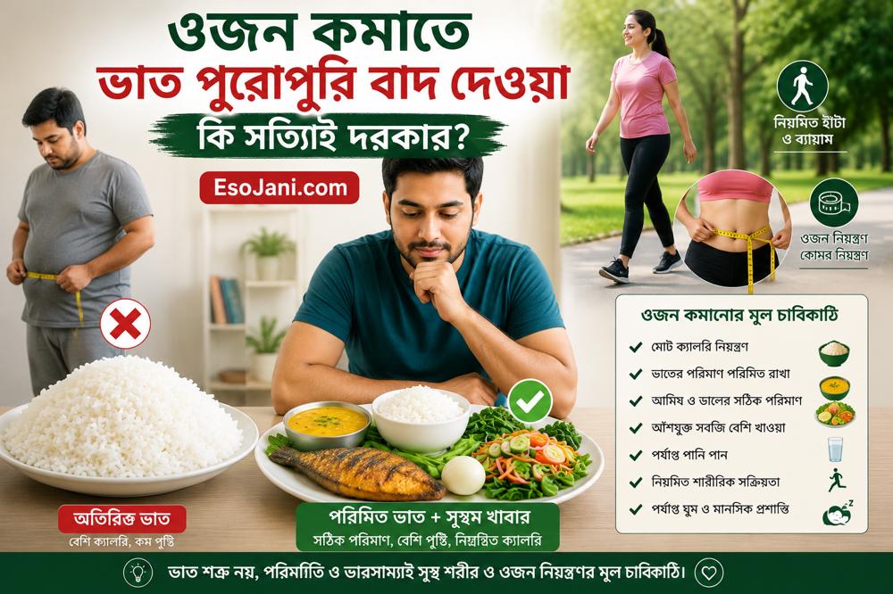 ওজন কমাতে ভাত পুরোপুরি বাদ দেওয়া কি সত্যিই দরকার? ভাত খেয়েও ওজন নিয়ন্ত্রণের সঠিক উপায়