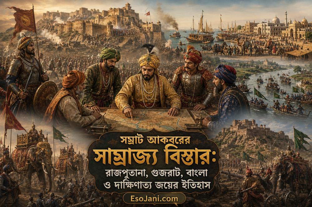 সম্রাট আকবরের সাম্রাজ্য বিস্তার: রাজপুতানা, গুজরাট, বাংলা ও দাক্ষিণাত্য জয়ের ইতিহাস