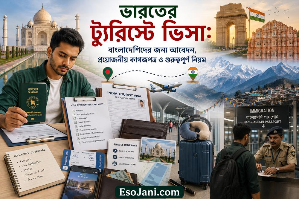 ভারতের ট্যুরিস্ট ভিসা: বাংলাদেশিদের আবেদন প্রক্রিয়া, প্রয়োজনীয় কাগজপত্র ও গুরুত্বপূর্ণ নিয়ম