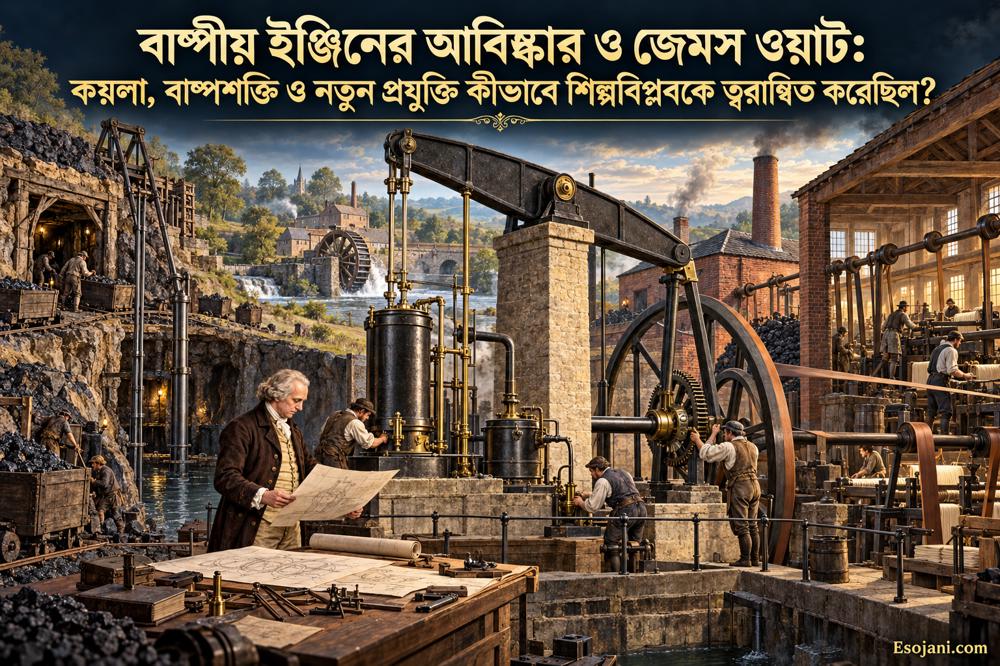 বাষ্পীয় ইঞ্জিন ও জেমস ওয়াট: কয়লা ও বাষ্পশক্তি কীভাবে শিল্পবিপ্লব বদলে দিয়েছিল?